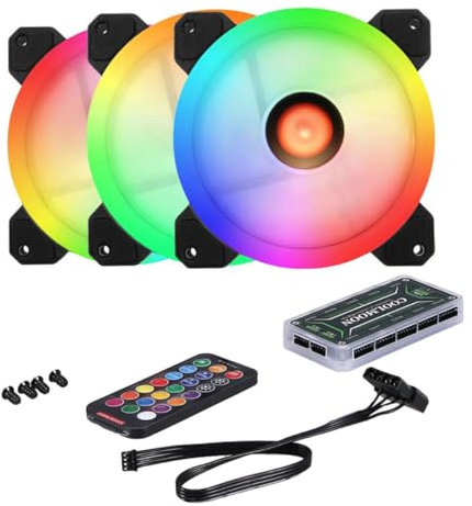 Gadpiparty Kit De Ventiladores Rgb De 5 Unidades Ventilador De 120 Mm Para Pc Diseño Elegante