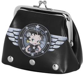 Betty Boop Motor Love-Porte-Monnaie Clic Clac, Noir, 10 x 7 cm