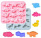 WishesMar 2 Pièces Moule à Chocolat Forme de Dinosaures 12 Cavités Moules en Silicone pour Bonbon Glace Petit Savon Décoration de Gateau