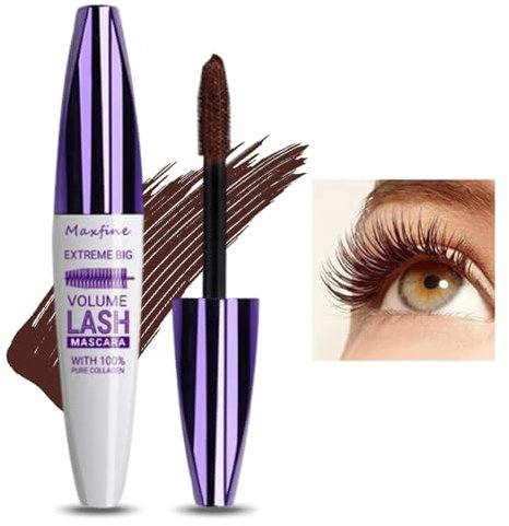 Mascara 5D Volume e Lunghezza, Effetto Extension Ciglia, Impermeabile e Lunga Durata, Definizione Precisa, Ciglia Spesse e Arriccianti, #2 Marrone