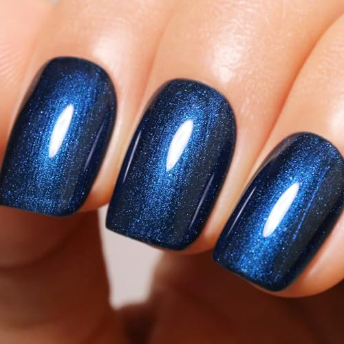 Ozzeal UV Nagellack Glitzer, Marine Blau Glitzer UV Gel Nagellack Glitzernder Schimmer Gel Nail Polish Herbst Winter Gel Nagellack Soak Off UV Led 15ML