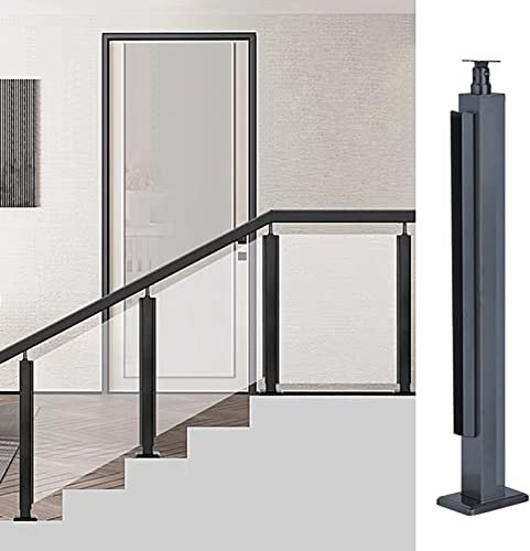 Poteau de Garde-Corps en Verre pour escaliers intérieurs pour Verre de 10/12 mm, Colonne de clôture de Garde-Corps en Verre en Acier Inoxydable pour escaliers d,End Post-85cm/33.5in
