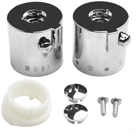 Babominimer 1 paire de poignées de douche thermostatiques chromées en plastique ABS 40 mm x 40 mm