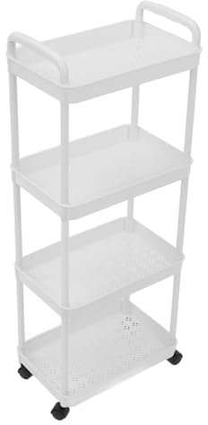Garneck Rack Di Stoccaggio Mobile Multistrato Carrello Su Ruote Carrello A 4 Livelli Scaffali Di Stoccaggio Multifunzionali Carrello Di Stoccaggio Carrello Multifunzione Piccolo Carrello