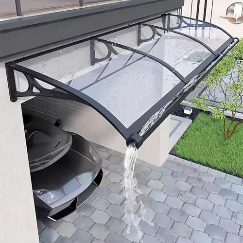 Vordach für Haustür überdachung Aus Aluminiumlegierung, Markisen für den Außenbereich, Balkon, Vordertür, Terrasse für Sonnenschutz, UV-Regenschutz, Transparent 60x60cm