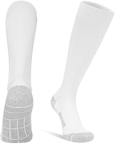 DECOVICI Football Socks 1 Pair, Kids Cushioned Football Socks, Knee High Youth Boys Soccer Socks, Long Sports Socks for Men Teeagers，Football, Rugby, Training, Hockey, Running