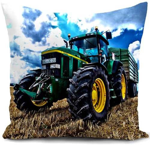 HUASHUZI Kissenbezug 40x40 cm Kissen Traktor trecker deko für sofakissen kissenbezüge dekokissen couchkissen kissenhülle Sofa Schlafzimmer Wohnzimmer Zimmer zierkissen