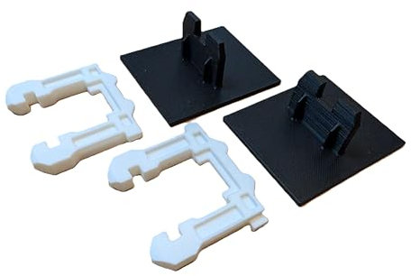 Clips de tiroir à fermeture douce pour Cooke & Lewis – Kit de réparation 4 pièces – Compatible avec les cuisines B&Q IT MFI – 2 clips noirs et 2 clips avant blancs – Fixation avant du tiroir