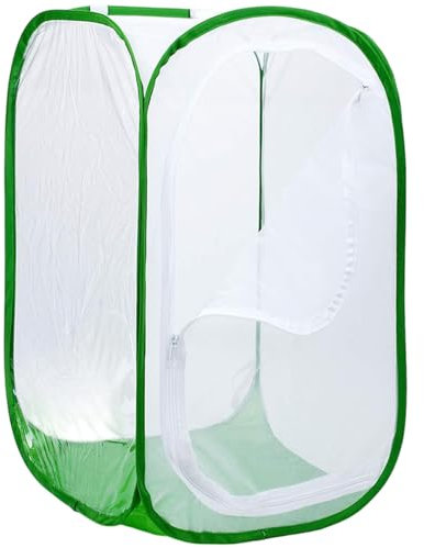 Butterfly Cage, Ultra Fine Mesh Enclosure Pop-Up Butterfly Habitat with Zipper, Insect Barrier Plant Tent for Vegetables, Fruits, Flowers & Seedling