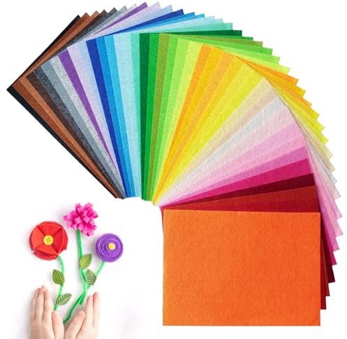 ELNX 40 Stück Filzstoffe, Filzplatten, farbige Filzquadrate, Bastelfilz, weiche, Dicke Filzplatten zum Nähen, Basteln, Kunst, Kinder und Erwachsene (20 x 30 cm)