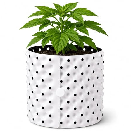 Weedness Roots Plus 6,5 Liter in Weiß 20 x 21 cm Blumentopf – Pflanzkübel Grow Indoor Outdoor Homebox Pflanzgefäß Anbau Zubehör