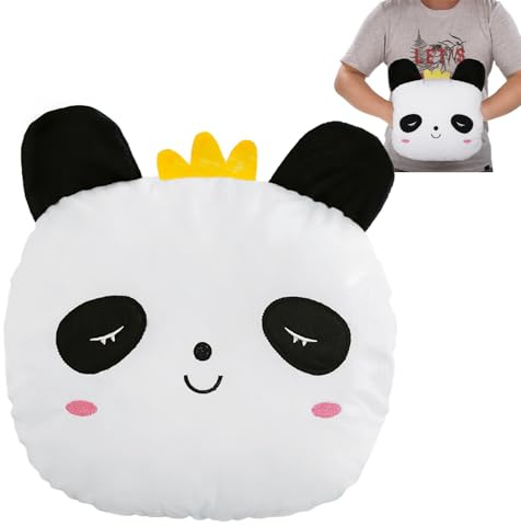 Panda Kissen, Plüsch Handwärmer, Super Weiches Kissen, 30x27x13 cm, Süßes Panda Geschenk, Dekoratives Dekokissen, Stressreduktion, Plüschtier für Bett, Auto und Zuhause, Weiß