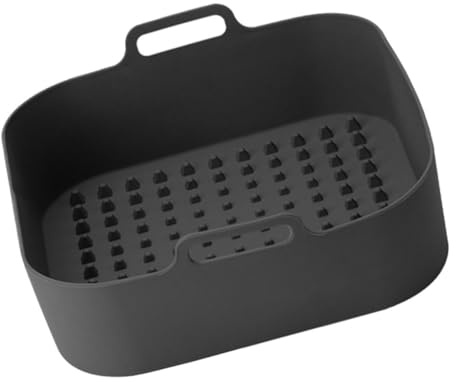 WEKADRIN Quadratischer Silikon Einsatz für Heißluftfritteuse Hitzebeständiger Antihaftbeschichteter Backmatte Wiederverwendbar Passend für Airfryer Einfache und Kratzschutz