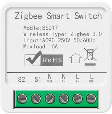 Qusedwey Tuya Tuya 16A Smart Switch Zigbee Cassette Switch APP Teléfono Móvil Temporización de Voz Remota