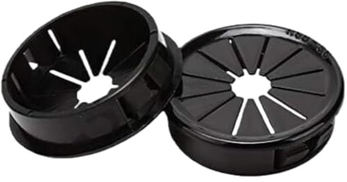 Schwarze Kunststoff-Abdeckkappen for Schreibtischöffnungen, 16–70 mm Kabeldurchführungen, Kabelorganisatoren und Dichtungsringe for Steckdosen, 10 Stück(35mm)