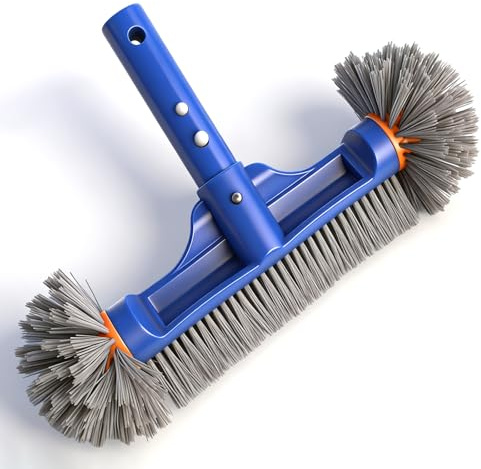 Brosse de nettoyage ronde de 13″ pour piscine en film plastique - Pour nettoyer les murs, les coins, le carrelage et les sols