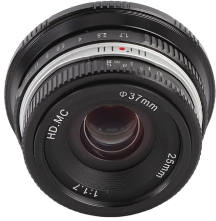 Plyisty 25-mm-F1.7-Objektiv mit Manueller Fokussierung, FX-Mount-Festbrennweitenobjektiv mit Großer Blende und Wirbelndem Bokeh-Effekt für X-Serie X E1 E2 A5 A7 S10 S1 M5 (Black)