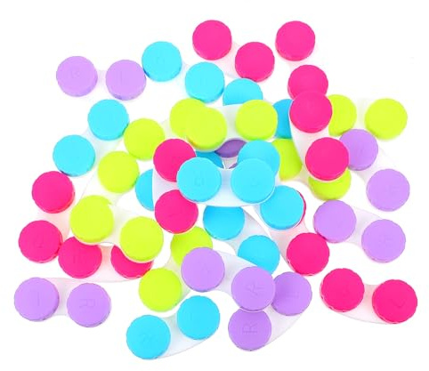 FOYTOKI 30pcs Eye Lens Box Case Small and Lightweight Plastic Contact Lens Container to Protect Your Eye Lenses from Damage, for Travel and Festival Use Style
