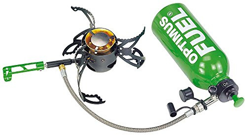 Optimus Nova Réchaud Multifonction - Réchaud d'extérieur pour Essence, Diesel & pétrole, 460 g léger, Pompe et Accessoires Inclus - pour expédition & Trekking