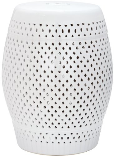 Safavieh Diamond Ceramic Decorative Garden Stool, White
