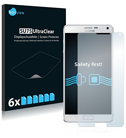 savvies Protection Ecran pour Samsung Galaxy Note 4 (6 Pièces) - Film Protection Ultra Clair