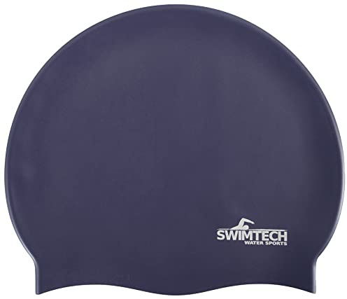 SwimTech Silicone Swim Cap - Navy, One Size, STA200N