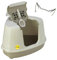 CAT CENTRE Grey Large Corner Cat Flip Litter Tray Hooded Box Toilet +Scoop +Charcoal Filter Extra Deep Anti-Spillage Easy Cleaning Access Durable Flap Door Enclosed Kittens Detachable Safe Loo Den