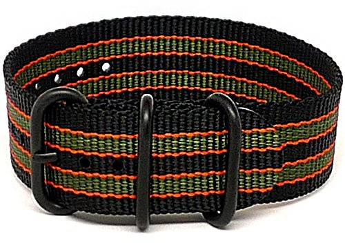 Da Luca Uhrenarmband aus ballistischem Nylon (PVD-Schnalle), 18 mm, 20 mm, 22 mm, 24 mm, 26 mm, 26 mm, Nylon