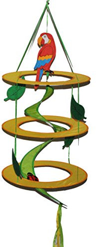 alles-meine.de GmbH Windspirale/Windspiel - bunter Papagei/Marienkäfer - Spirale Spinner - Windrad Windräder - gelb - Wetterfest für Außen - Windspiele