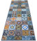 casa pura Tapis Carreau Ciment Tapis Multicolore | 100% Polyamide | Moelleux & Antidérapant | 18 Tailles | Bonita, 80x350cm