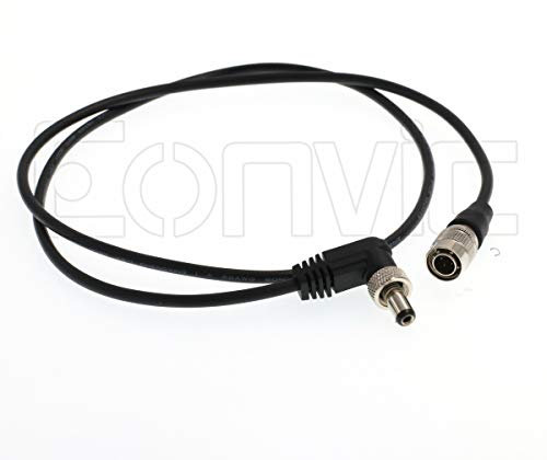 Eonvic Hirose 4-poliger Stecker für Sony F5 F55 Kamera auf Verriegelung 2,1 mm DC rechtwinkliger Ausgangs-Stromkabel für Lectrosonics SR-Receiver, Videogeräte PIX-E5 E5H E7 Monitor