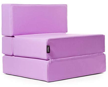 MiPuf - Puff Cama Plegable | Puf Cama Modular | Puff Sofa Cama Plegable con Tejido Náutico de Alta Resistencia | Puff Cama Grande | Puff Sofa | Puff Convertible Cama Individual | Lila Náutico