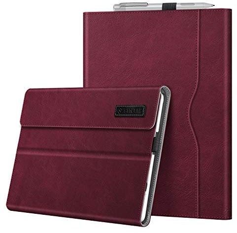 Fintie Hülle für Microsoft Surface Go 4/3 / 2 / Surface Go 10 Zoll Tablet - Multi-Sichtwinkel Kunstleder Schutzhülle mit Dokumentschlitze, Type Cover Kompatibel, Bordeaux