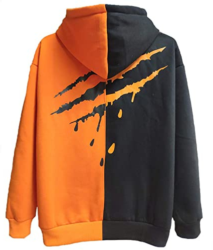 XIAOYAO Felpa da Uomo con Cappuccio Techwear Hoodie | Hip Hop Unisex Streetwear Patchwork Jumper Sportiva Maglia