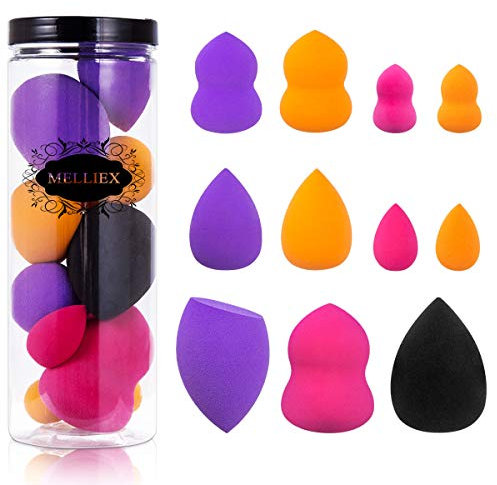 11 Stück Make up Schwamme Beauty Blender Puderquaste Waschbar Latexfrei Schwämmchen Puff für Foundation Pulver Creme Flüssigkeit, 3 Größen
