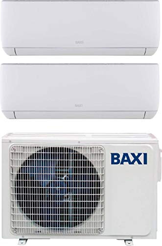 Baxi Climatizzatore Dual Split 9000 + 9000 Btu, Inverter, Pompa di Calore, A++/A+, Gas R32