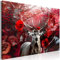 decomonkey Bilder Hirsch Abstrakt 120x80 cm 1 Teilig Leinwandbilder Bild auf Leinwand Vlies Wandbild Kunstdruck Wanddeko Wand Wohnzimmer Wanddekoration Deko Tiere Blumen Rose