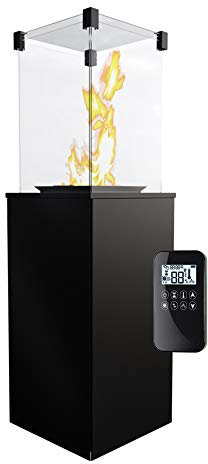 KRATKI Foyer à gaz Patio Mini | 4-8,2kW | 1366x427mm | Acier | Foyer de Jardin avec Commande à Distance | Conduite de gaz Liquide |Foyer à gaz pour terrasses, Jardins | Foyer d'extérieur