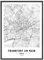 JUNOMI® Frankfurt Poster DIN A2 Schwarz Weiss, DIN A2 Wohnzimmer Deko, Modernes Wandbild, Frankfurt Bild, Wandbild ohne Rahmen, Stadtplan Poster Frankfurt, perfekte Geschenkidee für Frankfurter