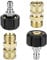 Petutu Pressure Washer Adapter Set, 2 Pair M22 (M22-14MM) 1/4'' Quick Connect, Brass, 5000 PSI, 1/4inch, Silver, Black, Gold