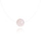 Collier transparent - Solitaire pendentif Cristal QUARTZ Rose clair pâle - Argent 925 - Ras de cou - Collier invisible - Fil de Nylon - Rond 8mm