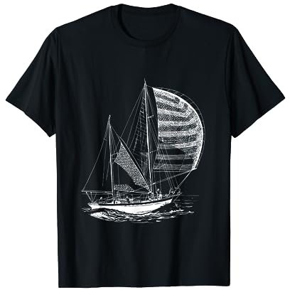 Zweimaster Segelboot unter Segeln, Kapitän Skipper Segel T-Shirt