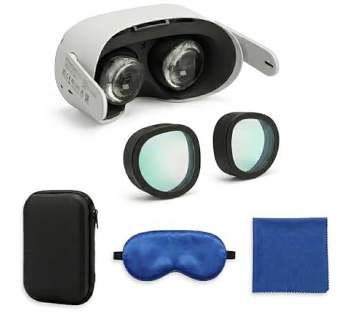 VR Blue Light Glasses, Lens Protector, Compatible with Quest 2 Accessory, Merryhome Design, Glasses Spacer, Lens Replacement, Anti-Glare, Anti-Dust, Easy to Install and Remove, Protect Your Eyes