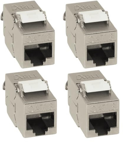 Cat8 Keystone ARLI 4 x Cat.8.1 Keystone Jack RJ45 Buchse Modul 2000 MHz 40Gbit vollgeschirmt werkzeuglos für cat 8.1 STP Netzwerkkabel Einbaubuchse Patchpanel Verlegekabel Patchfeld Ethernet Anschluss