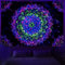 Heopapin Schwarzlicht-Wandteppich, Boho-Mandala-Wandteppich, UV-Reaktiv, Blumen-Wandteppich, psychedelisches Neon-Schwarzlicht-Poster, Wandbehang für Schlafzimmer, Wohnzimmer, 190 cm x 150 cm