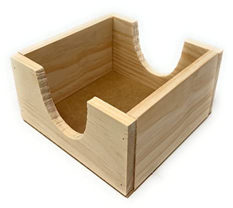 Space Home - Porte-Serviettes de Table Rustique Mini en Bois - Support Serviette Papier - Porte-Serviettes pour Cuisine, Salle à Manger, Bar, Fête, Buffet - Support Serviette Papier Carré - 13 cm