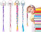YHSWIN 4 Stück Bunte Haarsträhnen Kinder Haarreif Prinzessin Zopf Haarverlängerung Geflochtene Zopf Mädchen Perücke Pferdeschwanz Haarteil Animation Cosplay Kinderperücke für Party Kostüm