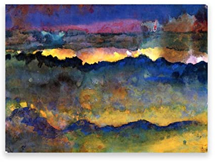 IKYE Berühmte Gemälde von Emil Nolde, Druck auf Leinwand. Reproduktion von Ölgemälden. Abstrakte Wandbilder auf Leinwand für Wohnzimmer (Ozean) 60 x 84 cm (23,6 x 33,1 Zoll), rahmenlos
