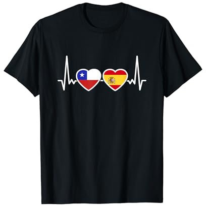 Chile España Bandera Latido Español Chileno Camiseta
