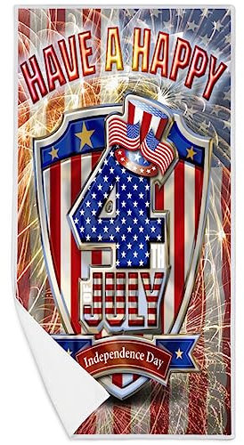 WowPrint Happy Usa Serviette à séchage rapide en microfibre Drapeau des États-Unis 4 juillet pour plage, sport, gym, spa, yoga, salle de bain